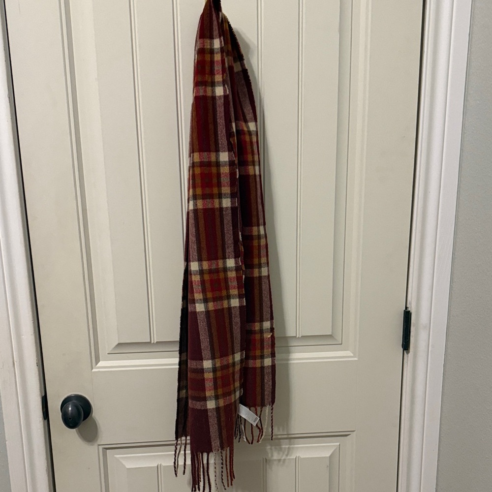Old Navy Plaid Scarf - Burgundy and Brown